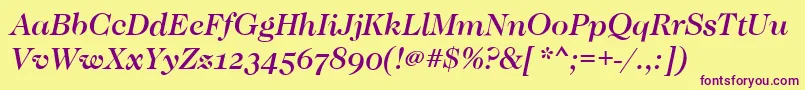 Шрифт CaslonOsfMediumItalic – фиолетовые шрифты на жёлтом фоне