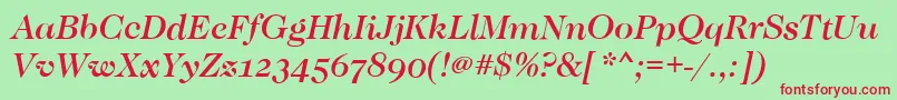 CaslonOsfMediumItalic Font – Red Fonts on Green Background