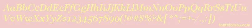 CaslonOsfMediumItalic Font – Yellow Fonts on Pink Background