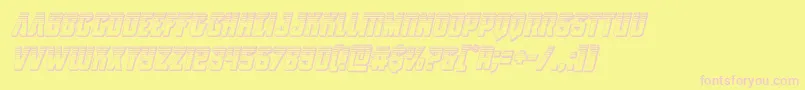 Antillesplatital-fontti – vaaleanpunaiset fontit keltaisella taustalla