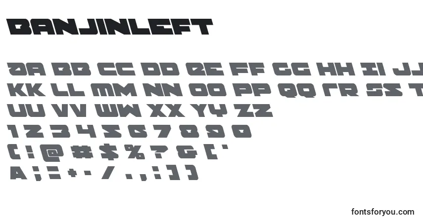 Banjinleft Font – alphabet, numbers, special characters