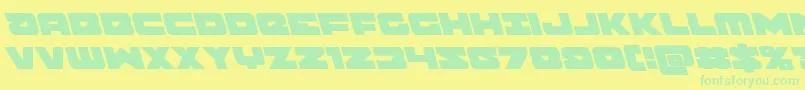Czcionka Banjinleft – zielone czcionki na żółtym tle