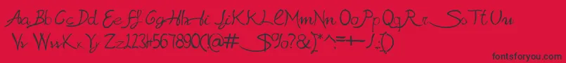 SabrinaAt Font – Black Fonts on Red Background