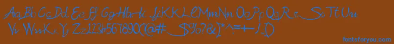 SabrinaAt Font – Blue Fonts on Brown Background