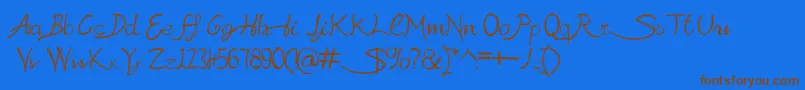 SabrinaAt Font – Brown Fonts on Blue Background