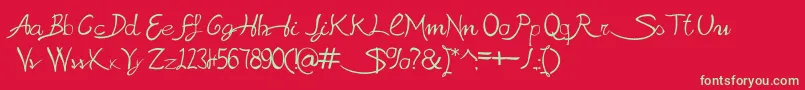 SabrinaAt Font – Green Fonts on Red Background