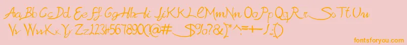 SabrinaAt Font – Orange Fonts on Pink Background