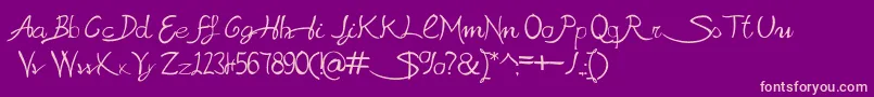 SabrinaAt Font – Pink Fonts on Purple Background