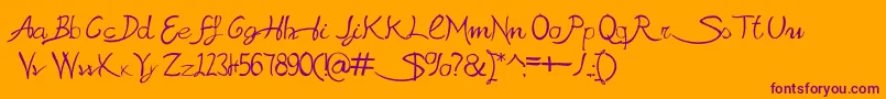 SabrinaAt Font – Purple Fonts on Orange Background