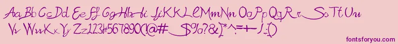 SabrinaAt Font – Purple Fonts on Pink Background