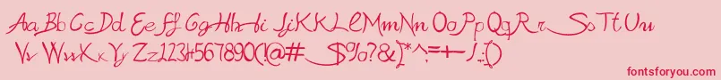 SabrinaAt Font – Red Fonts on Pink Background