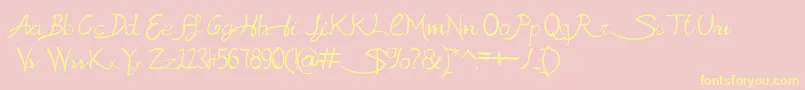 SabrinaAt Font – Yellow Fonts on Pink Background