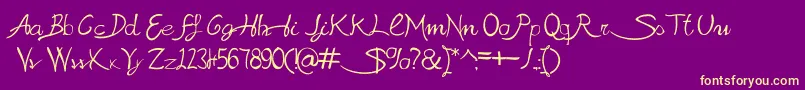 SabrinaAt Font – Yellow Fonts on Purple Background