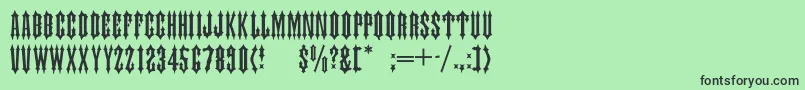 TiaraCaps Font – Black Fonts on Green Background