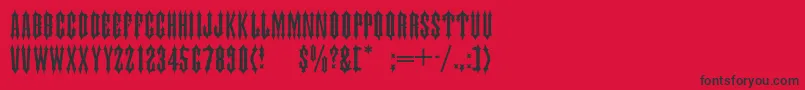 フォントTiaraCaps – 赤い背景に黒い文字