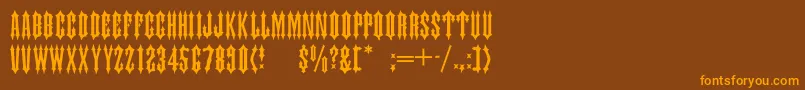 TiaraCaps Font – Orange Fonts on Brown Background
