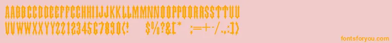 TiaraCaps Font – Orange Fonts on Pink Background