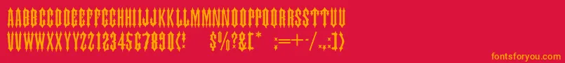 TiaraCaps Font – Orange Fonts on Red Background