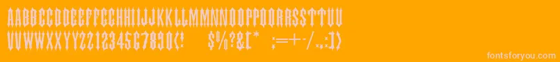 TiaraCaps Font – Pink Fonts on Orange Background