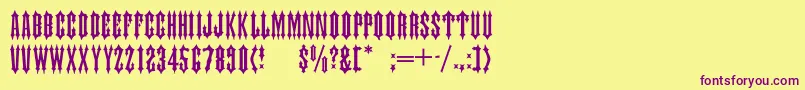 Шрифт TiaraCaps – фиолетовые шрифты на жёлтом фоне