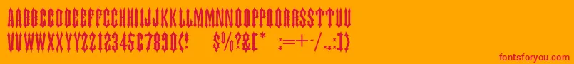 TiaraCaps Font – Red Fonts on Orange Background