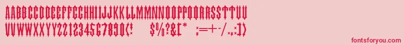TiaraCaps Font – Red Fonts on Pink Background