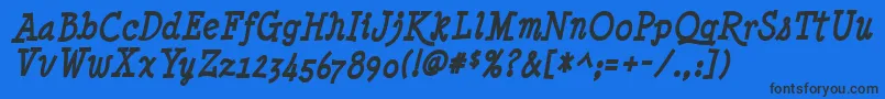 MinyaNouvelleBoldItalic Font – Black Fonts on Blue Background