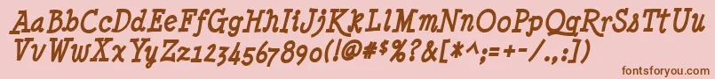 MinyaNouvelleBoldItalic Font – Brown Fonts on Pink Background