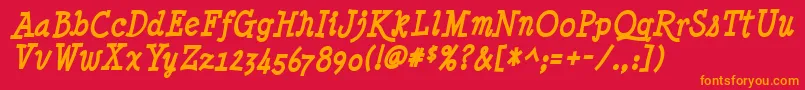 MinyaNouvelleBoldItalic Font – Orange Fonts on Red Background