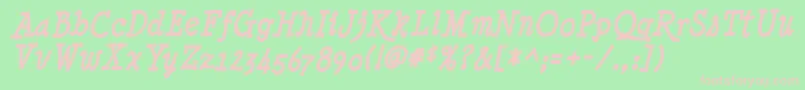 MinyaNouvelleBoldItalic Font – Pink Fonts on Green Background