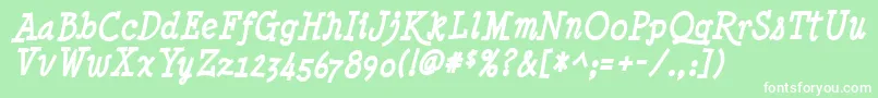 MinyaNouvelleBoldItalic Font – White Fonts on Green Background