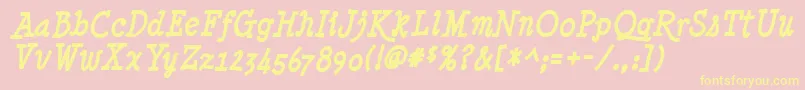 MinyaNouvelleBoldItalic Font – Yellow Fonts on Pink Background