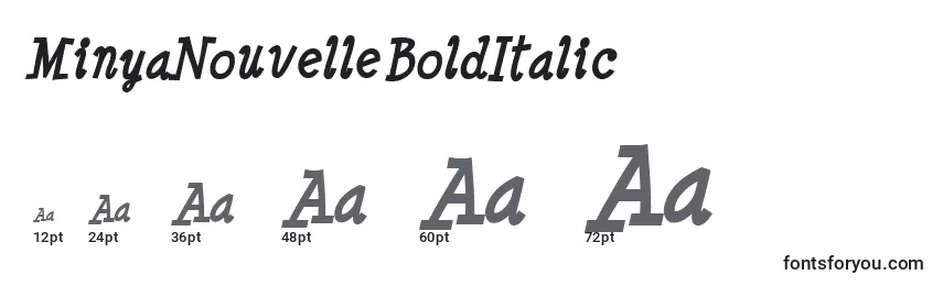 Размеры шрифта MinyaNouvelleBoldItalic