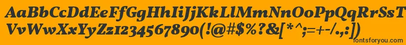 Więcej informacji o czcionce Vollkorn ffy Czcionka Vollkorn ffy – czarne czcionki na pomarańczowym tle