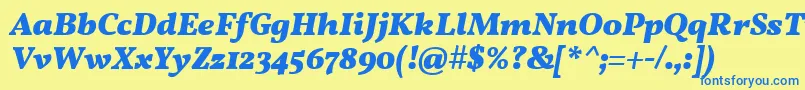 Vollkorn ffy Font – Blue Fonts on Yellow Background