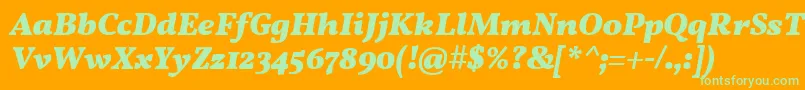 Vollkorn ffy Font – Green Fonts on Orange Background