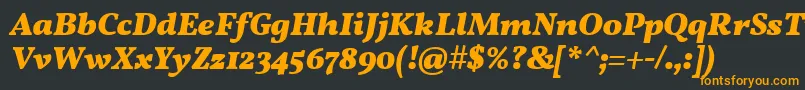 Vollkorn ffy Font – Orange Fonts on Black Background