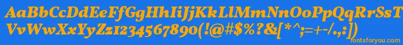 Vollkorn ffy Font – Orange Fonts on Blue Background