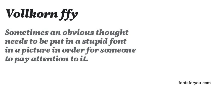 Review of the Vollkorn ffy Font