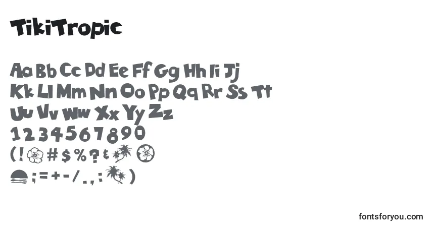 TikiTropic-fontti – aakkoset, numerot, erikoismerkit