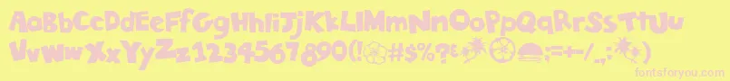 TikiTropic Font – Pink Fonts on Yellow Background