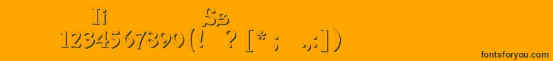 Шрифт Izhitsashadowos – чёрные шрифты на оранжевом фоне