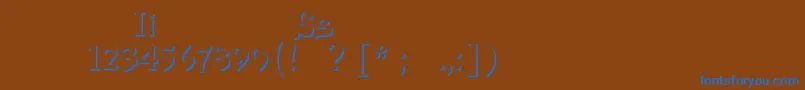Шрифт Izhitsashadowos – синие шрифты на коричневом фоне