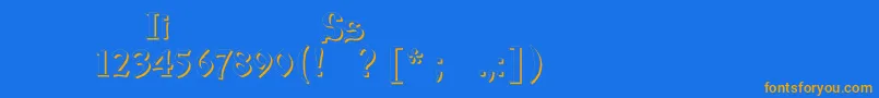 Fonte Izhitsashadowos – fontes laranjas em um fundo azul