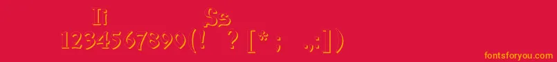 Izhitsashadowos Font – Orange Fonts on Red Background
