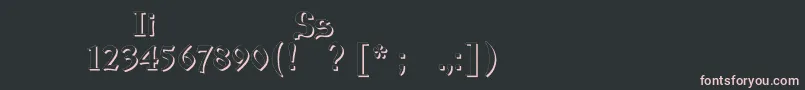 フォントIzhitsashadowos – 黒い背景にピンクのフォント