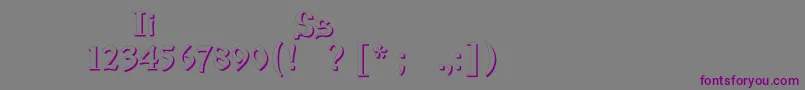 Шрифт Izhitsashadowos – фиолетовые шрифты на сером фоне