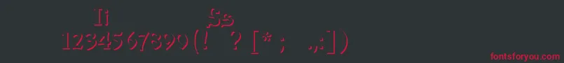 Fonte Izhitsashadowos – fontes vermelhas em um fundo preto
