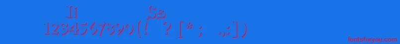 Izhitsashadowos Font – Red Fonts on Blue Background