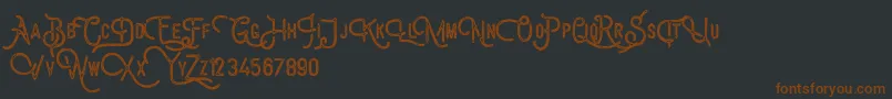 BillyforgesDemo-fontti – ruskeat fontit mustalla taustalla